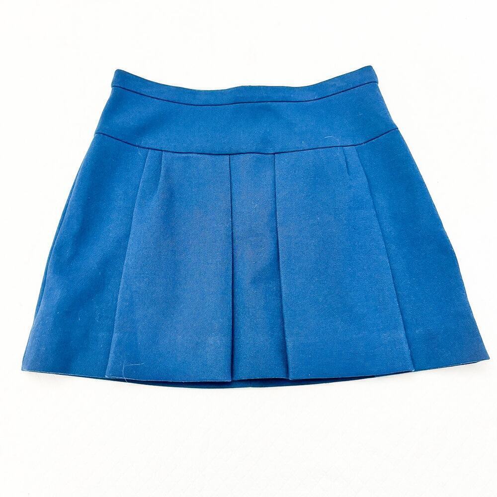 J. Crew Pleated Skater Classic Mini Skirt Blue Size 8 NWT $98 Orig Retail